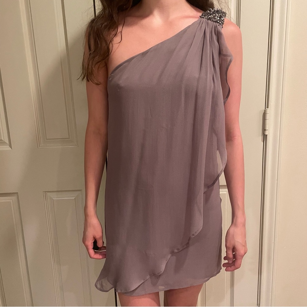 French Connection Purple One Shoulder Dress